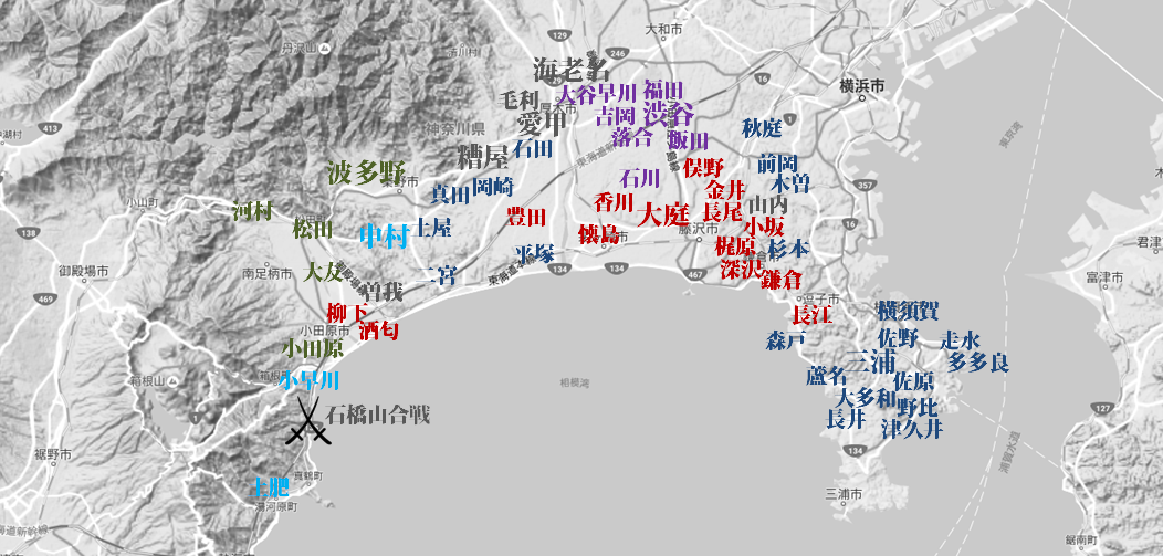 鎌倉周辺の情勢図
